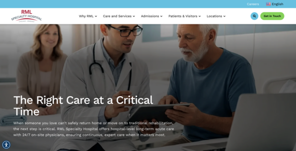 RML Website Redesign Home Page after