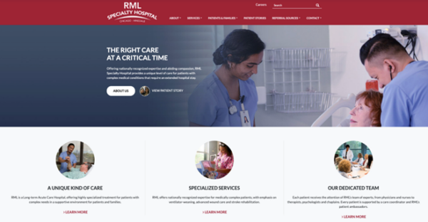 RML Website Redesign Home Page before