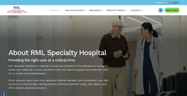 RML Specialty Hospital Website ReDesign