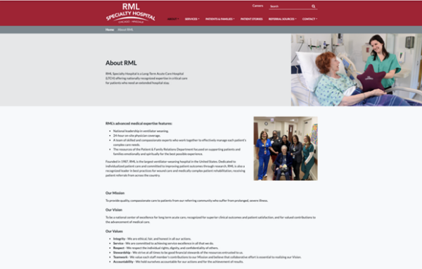 RML Website Redesign before